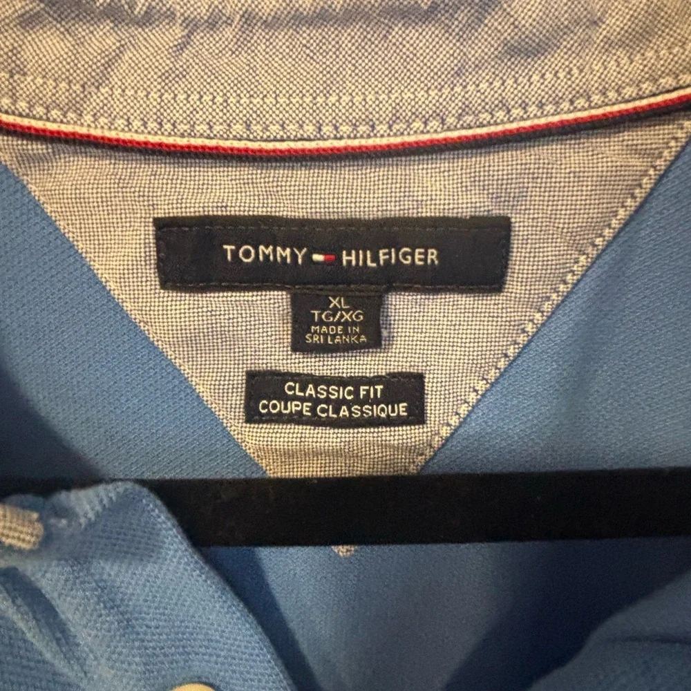 Tommy Hilfiger Mens Polo Rugby Blue Shirt XL - Picture 3 of 4